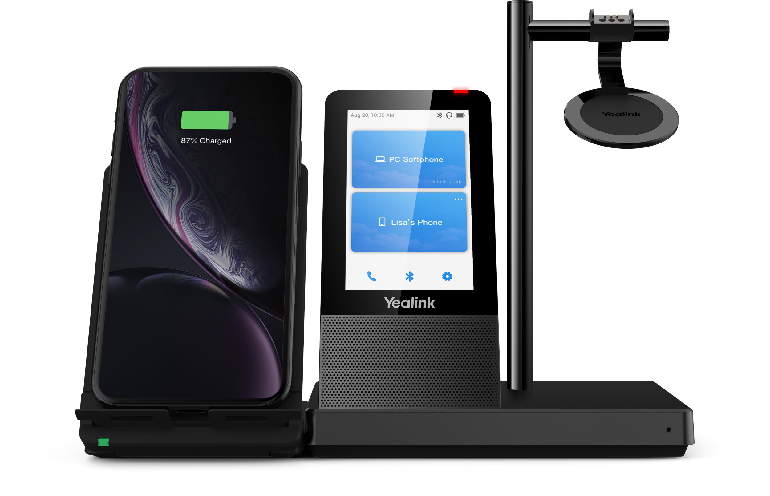 Kufje zyre Yealink WH66 Mono, me mikrofon, pa tela DECT, të zeza