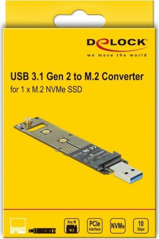 Adapter SSD DeLOCK 64069, M.2 PCIe NVMe, USB A, i zi 4