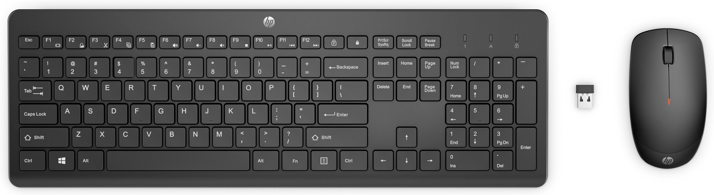 Set tastierë dhe mi wireless HP 230, 2.4 GHz, me nano marrës USB, i zi