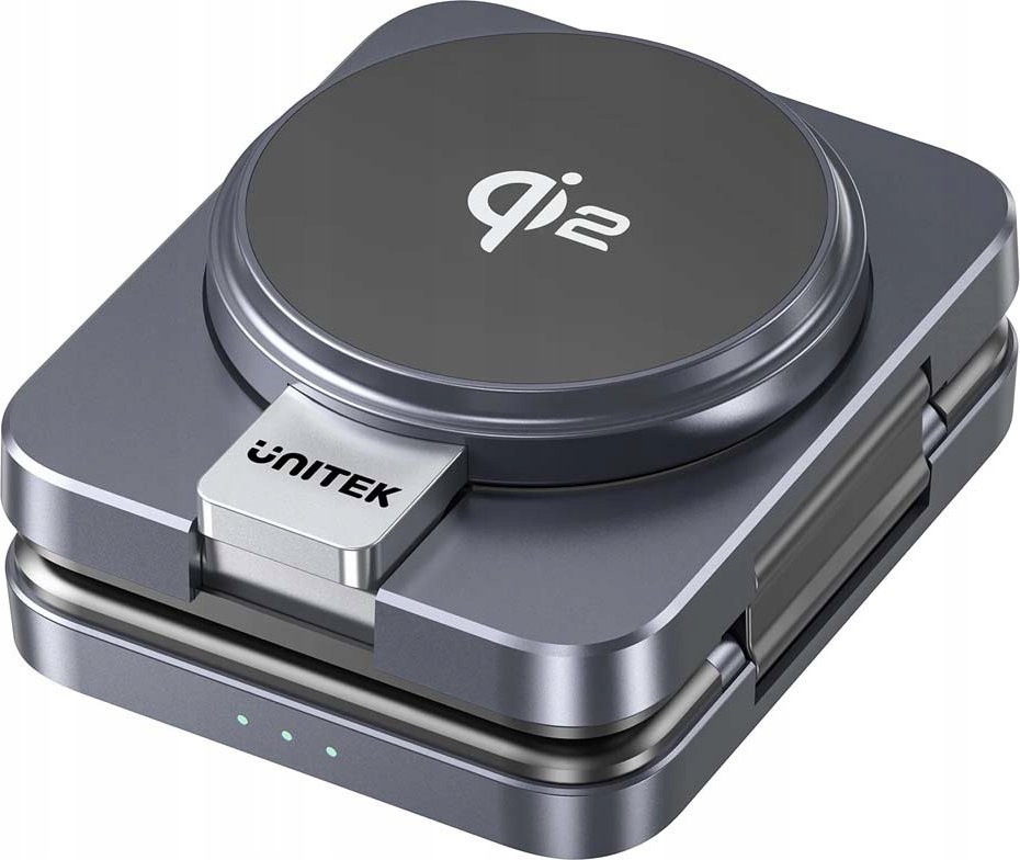 Karikues 3 në 1 UNITEK P1300AGY01, MagSafe Qi2, karikim i shpejtë, gri