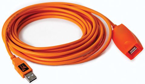 Kabllo USB Tether Tools CU3017, USB A mashkull në USB A femër, 4.6 m, portokalli
