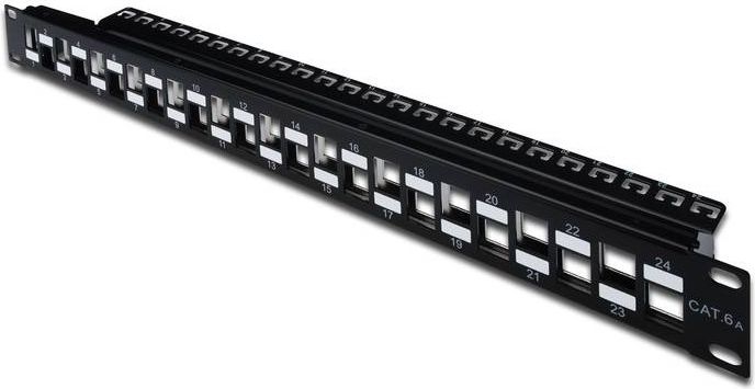 Digitus DN-91412 Модуларен Патч Панел, 24-Портски, 1U, Црн