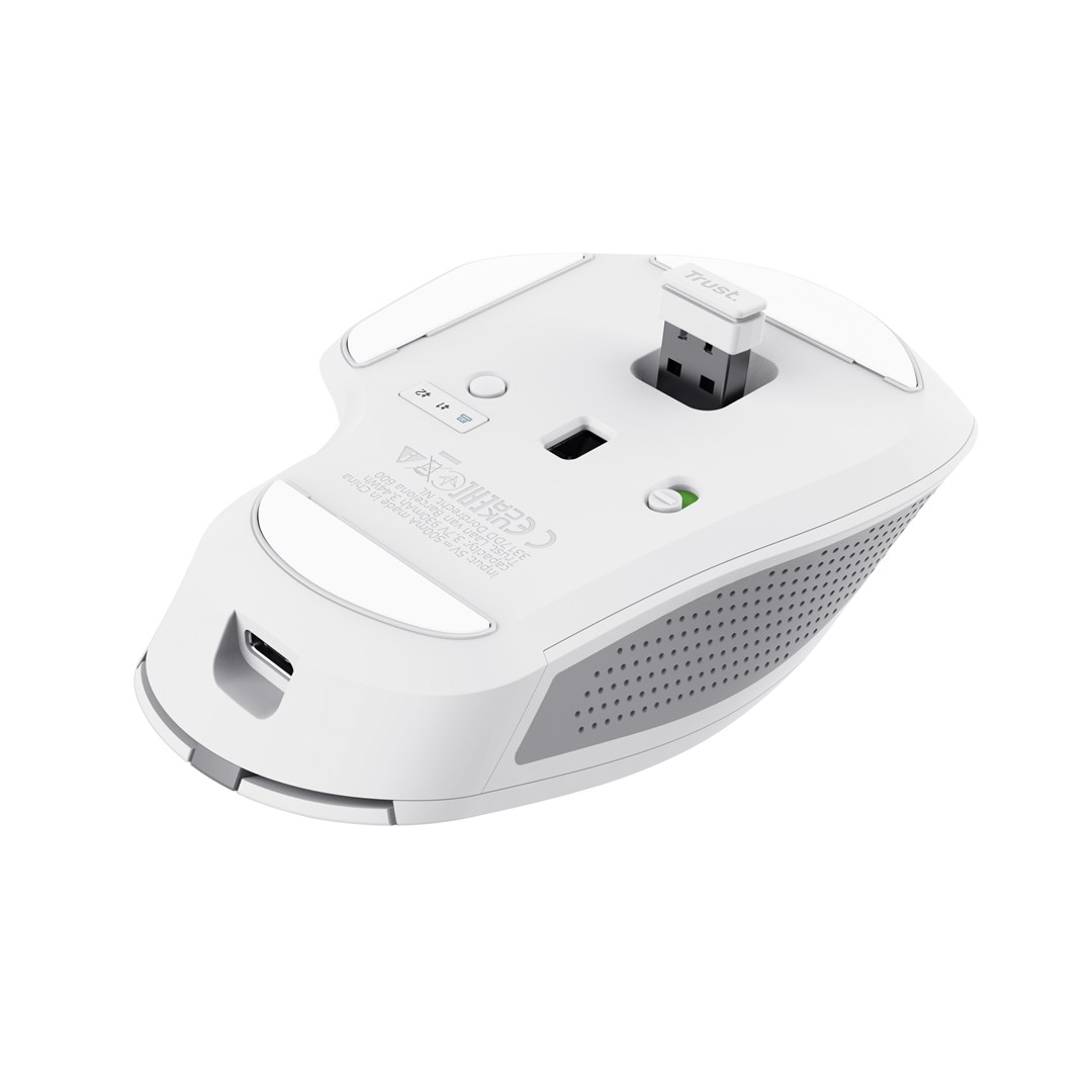 Maus Trust Ozaa+, RF Wireless + Bluetooth, 3200 DPI, i bardhë