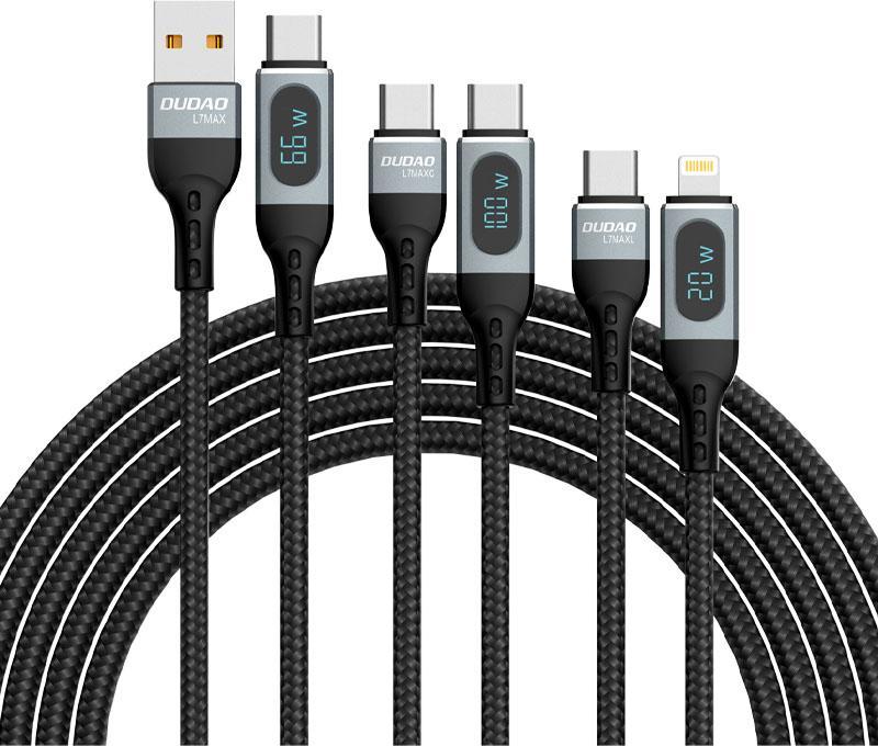 Kabllo Dudao USB-C - Lightning, e zezë