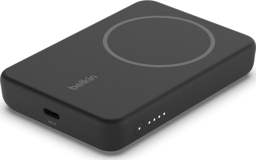 Надворешна батерија Белкин BPD004BTBK, 5000mAh, MagSafe, со држач, црна