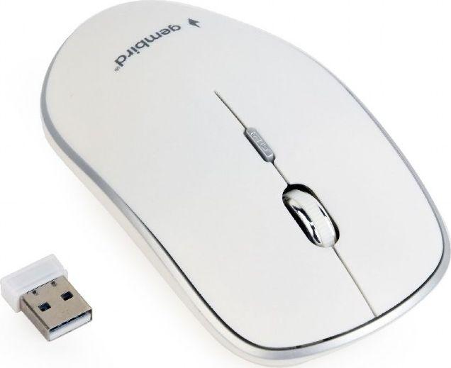 Maus Gembird MUSW-4B-01-W, wireless, USB, i bardhë