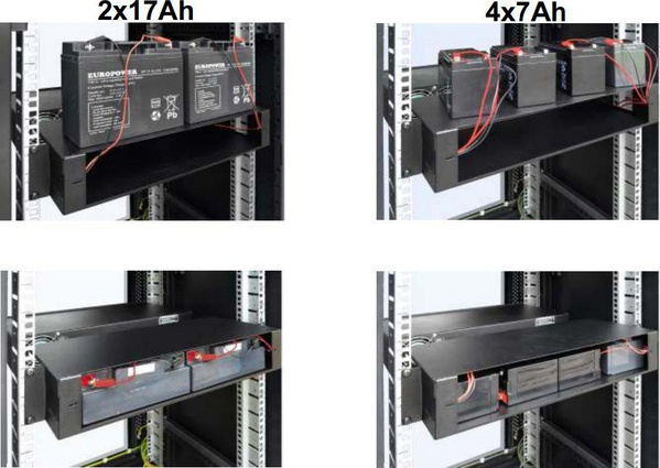 Kuti baterish për kabinet rack Pulsar R-AKU2, 2U, për 4x 7Ah ose 2x 17Ah, e zezë