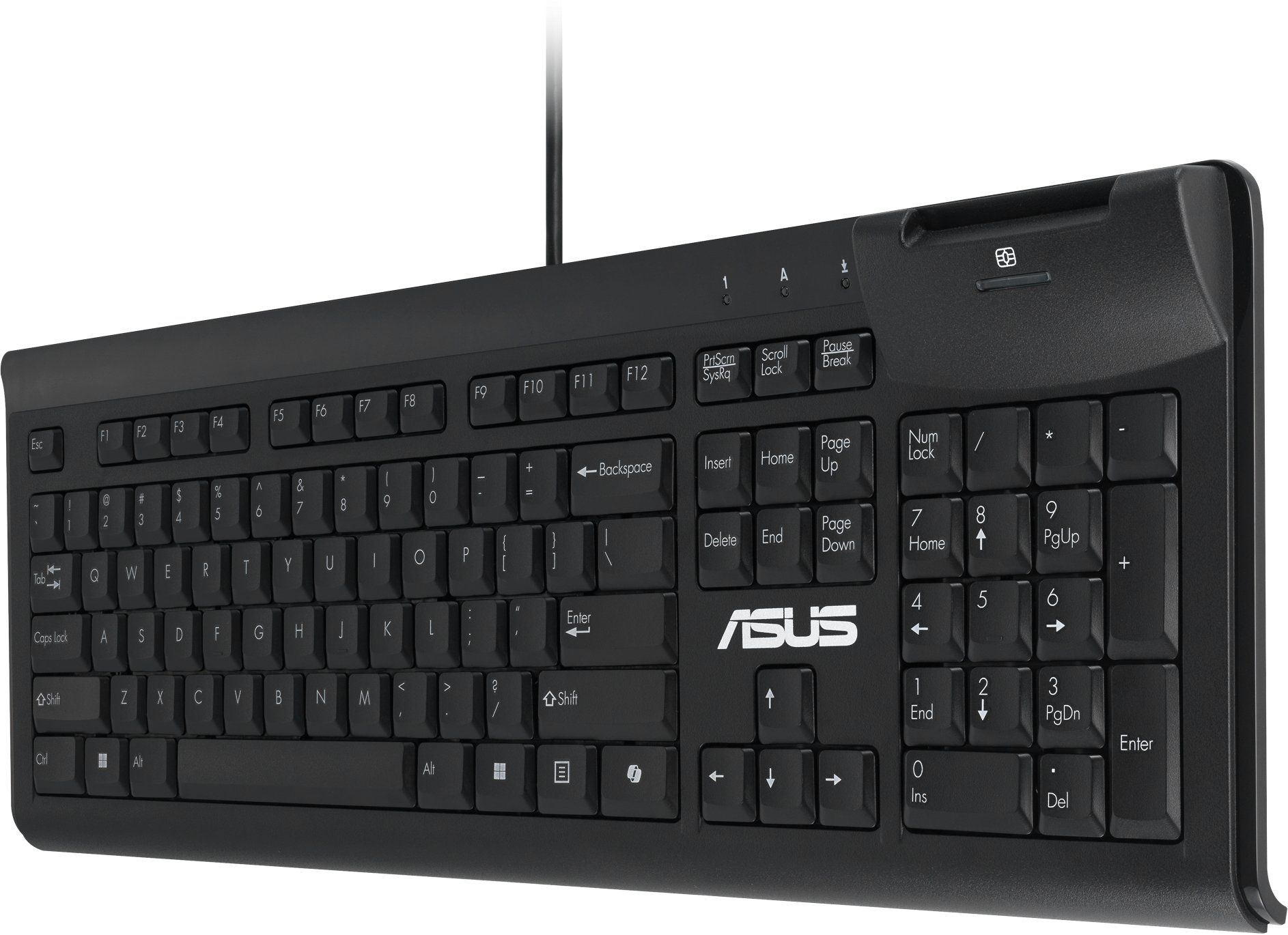 Tastierë Asus KU100 Smart Card, me kabllo, layout US, e zezë
