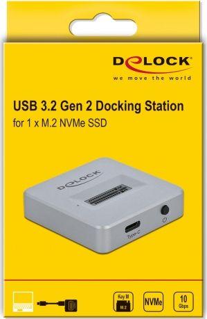 Dok stacion Delock 64000 M.2 PCIe NVMe, USB C 3.2 Gen 2, gri