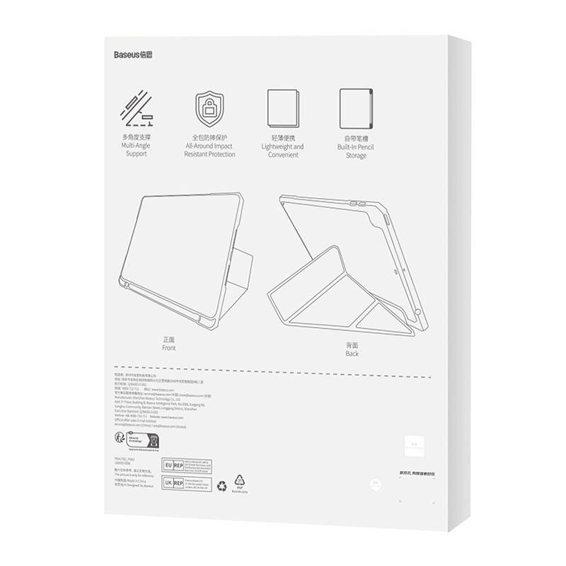 Kapsollë tablet Baseus Minimalist, për iPad 10.2", me mbajtëse stylus, e zezë
