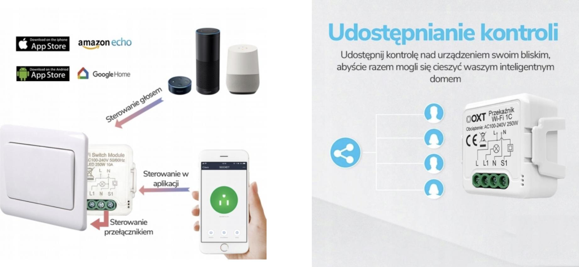 Modul rele inteligjent OXT Mini, 1 qark pa N, ZigBee TUYA