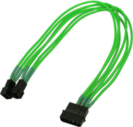 Adapter kabllo Nanoxia NX42A30NG, Molex në 2x 3 pin, 0.3m, jeshile neon
