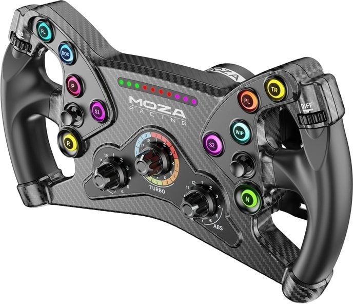 Тимон за игри MOZA Racing KS Formula RS047, јаглеродни влакна, со програмбилни копчиња, црн