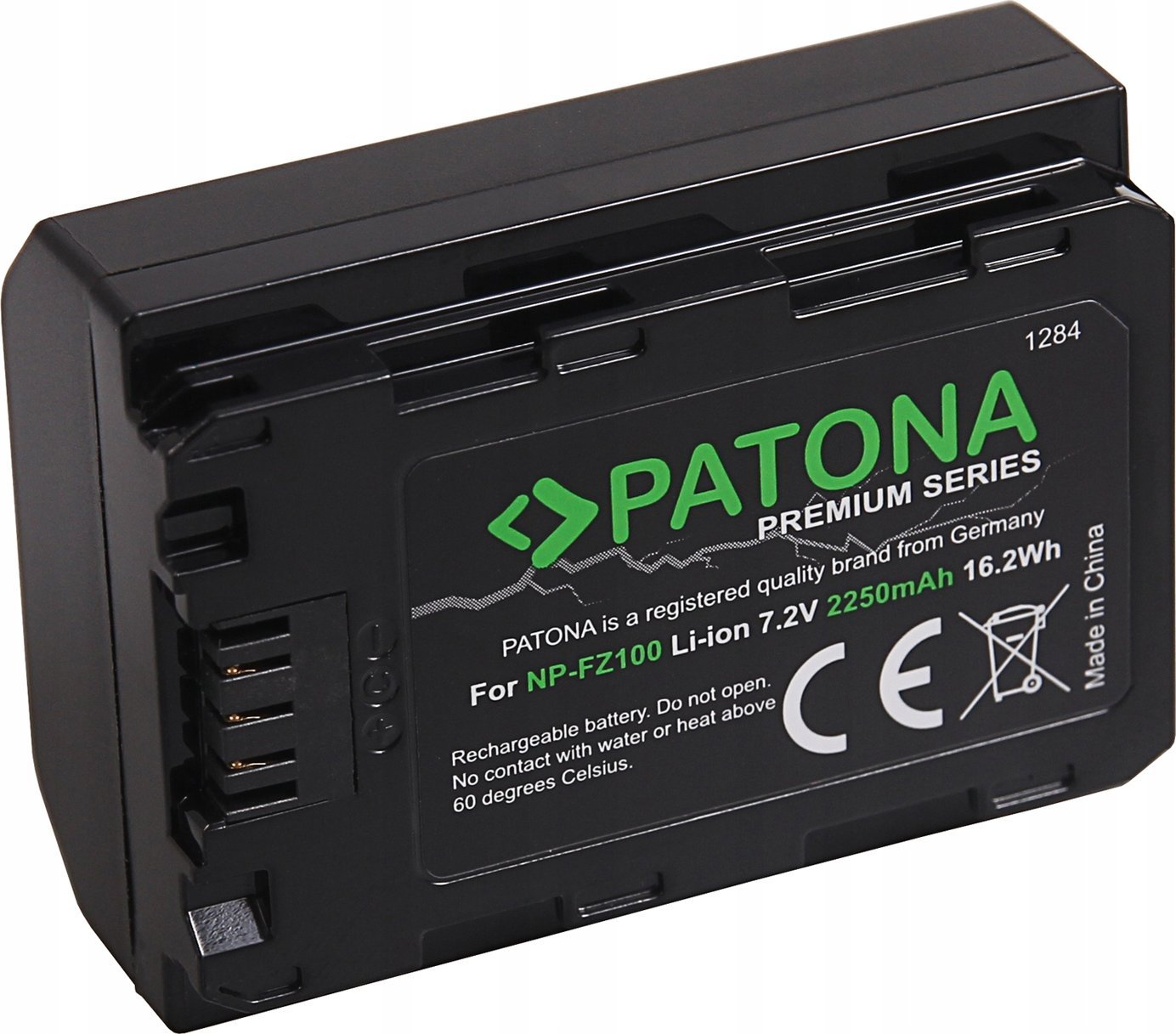 Bateri për kamera PATONA Pro, zëvendësuese për Sony NP-FZ100, 2040mAh Li-Ion, e zezë