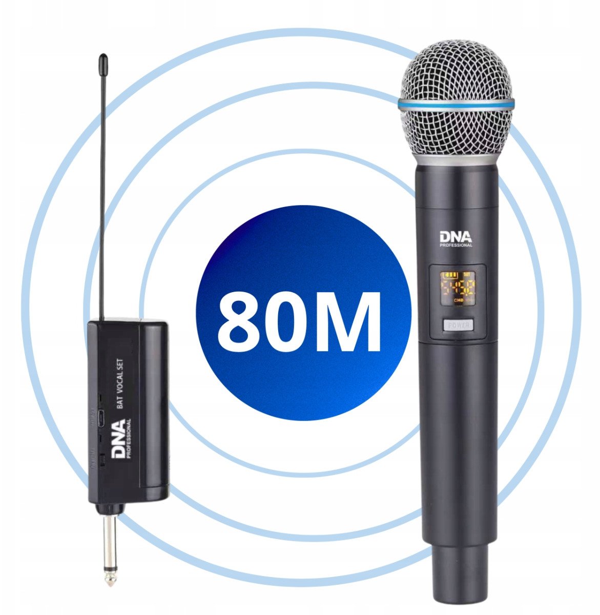 Set mikrofoni wireless DNA BAT Vocal Set, me bateri, për vokal
