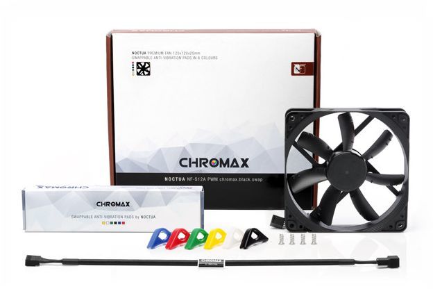 Ftohës Noctua NF-S12A PWM Chromax Black Swap, 120 mm