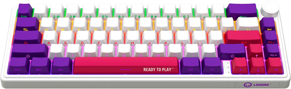 Tastierë wireless mekanike LORGAR KBP70MW, 66 taste, RGB, e bardhë