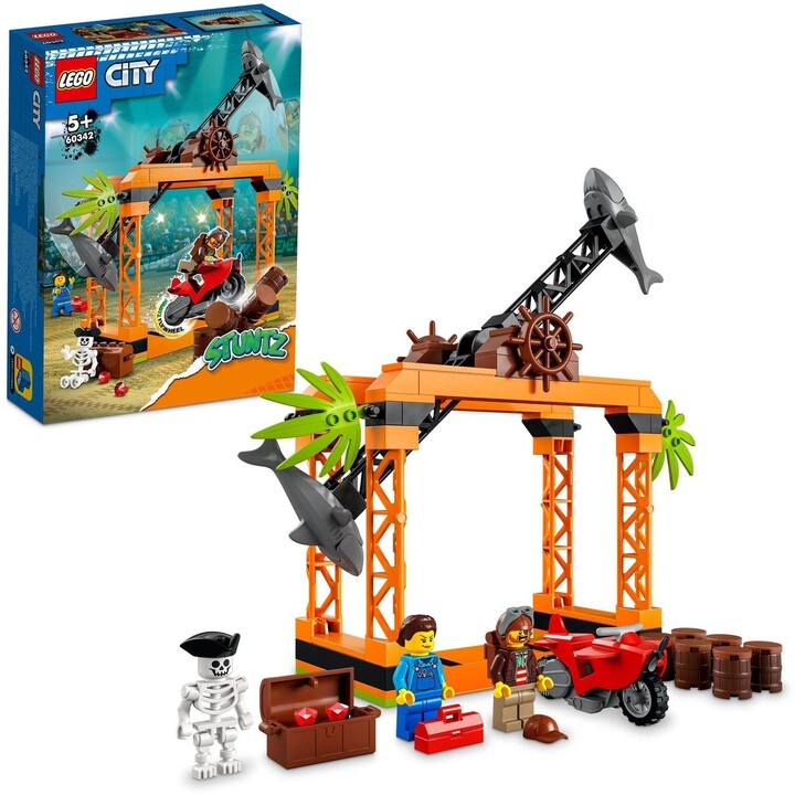 Set lodër LEGO® City 60342 Shark Stunt Challenge, 122 pjesë