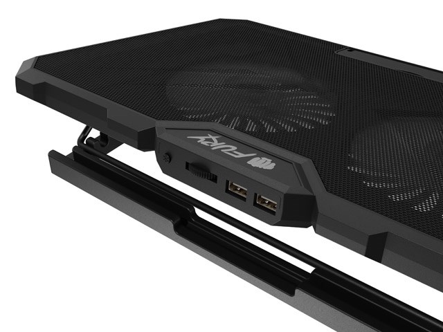 Ftohës laptopi Fury Gunbai G3, deri 17.3", 2 ventilatorë 120 mm, RGB, i zi