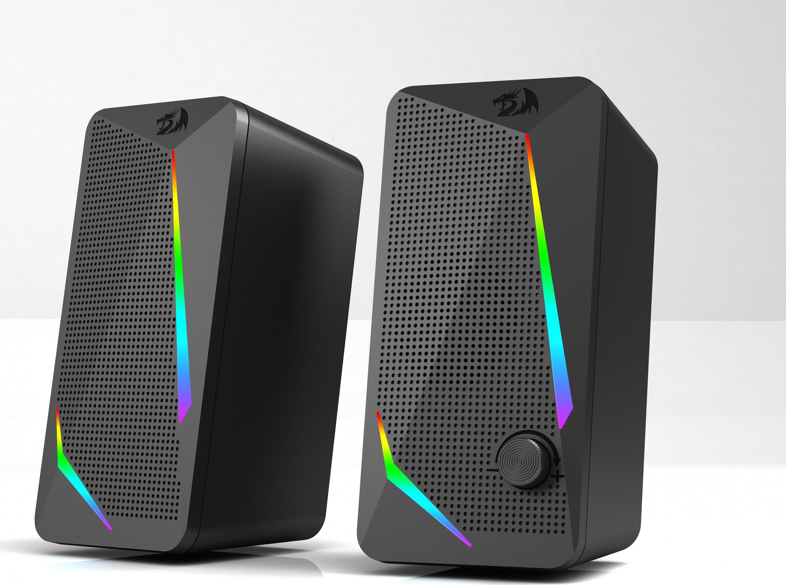 Altoparlantë kompjuteri Redragon GS510 Waltz, 8 mënyra ndriçimi RGB, USB 3.5 mm, të zinj