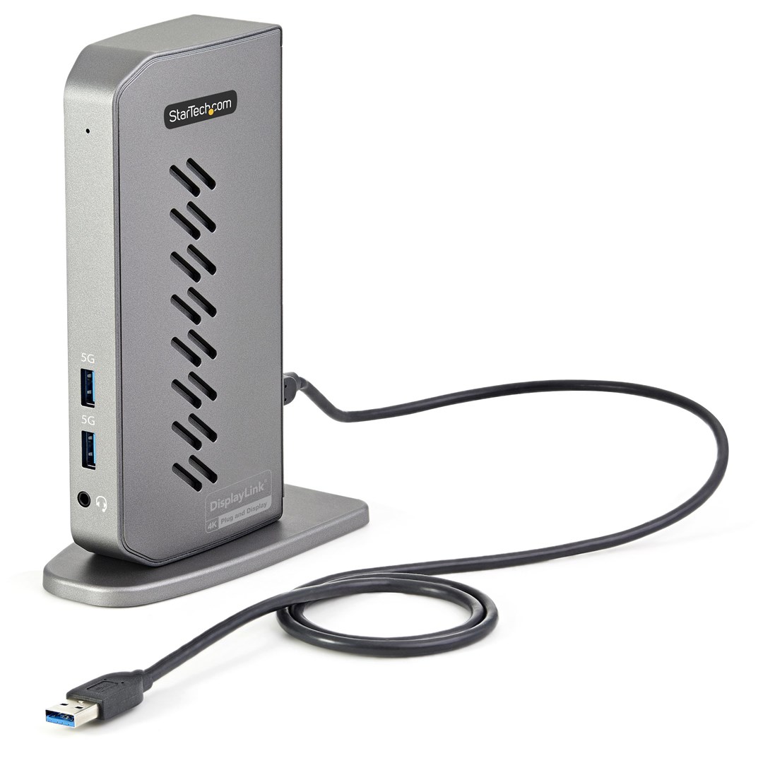 Stacion docking Startech USB-C/USB-A, Dual 4K 60Hz, HDMI/DP, i hirtë