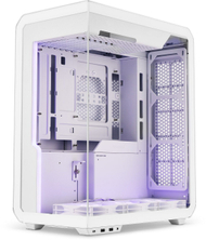 Kuti gaming SSUPD XHUTTLE Dual Display MIDI Tower, panoramike, montim vertikal, e bardhë