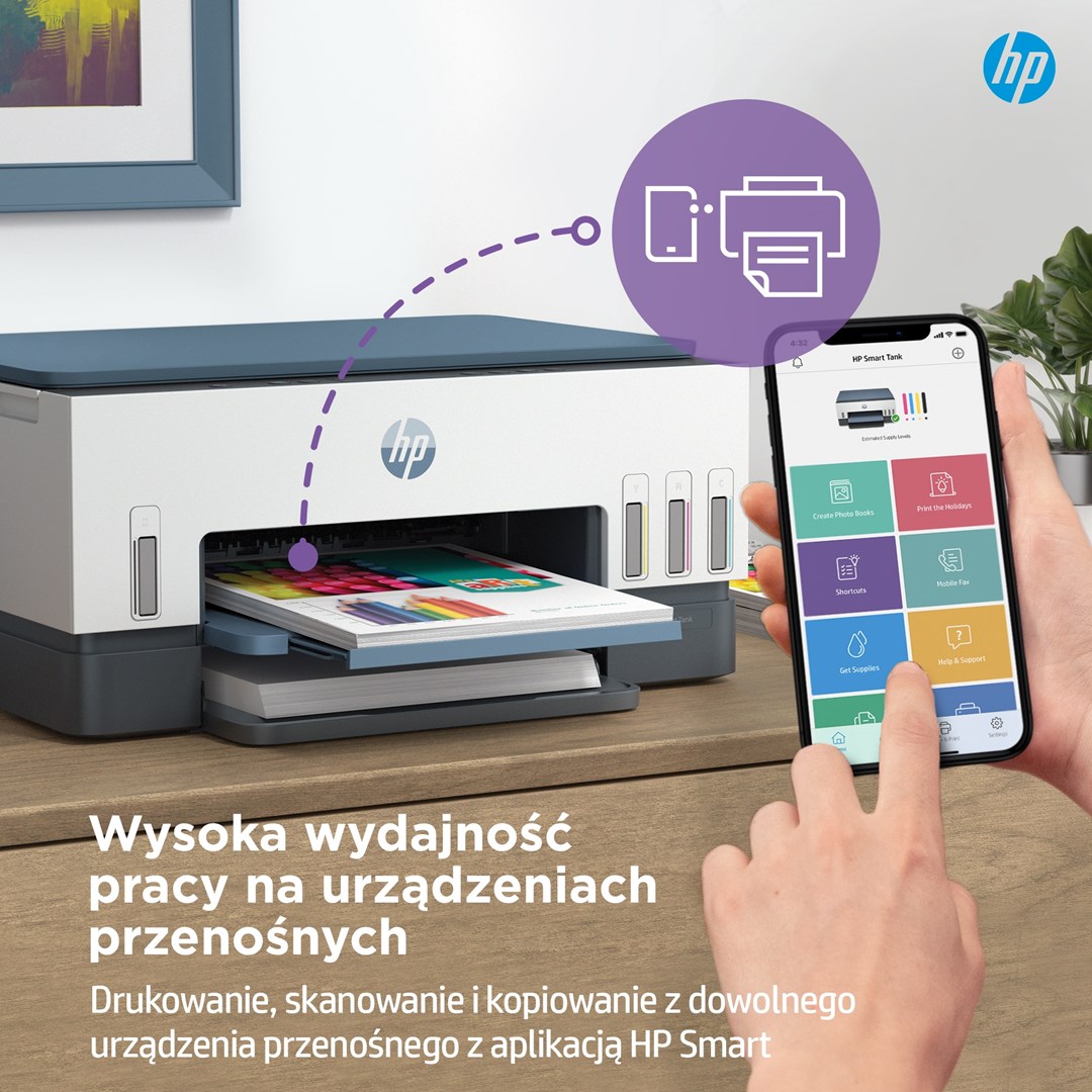 Printer multifunksional HP Smart Tank 675, Inkjet termal, i kaltër