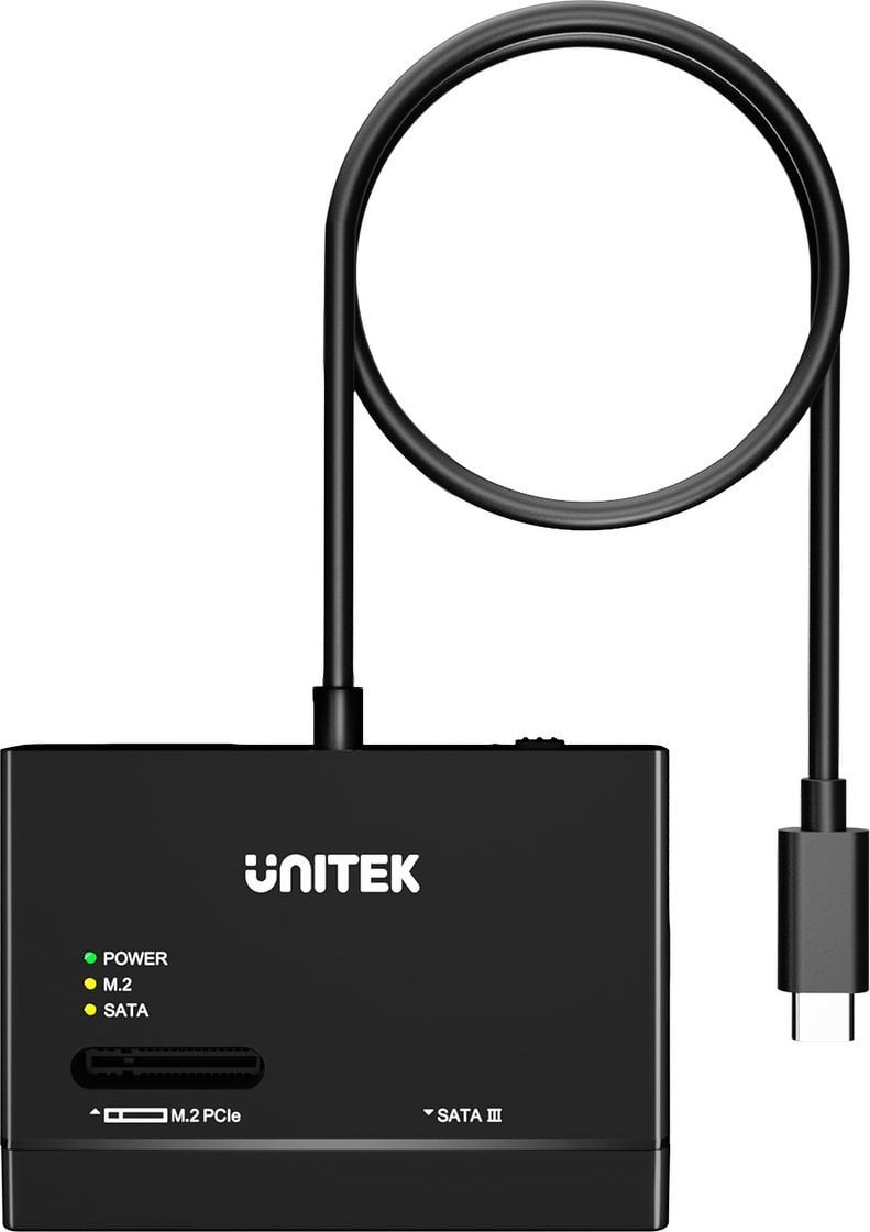 Adapter Unitek USB C, për SATA dhe M.2 NVMe, 10Gbps, i zi