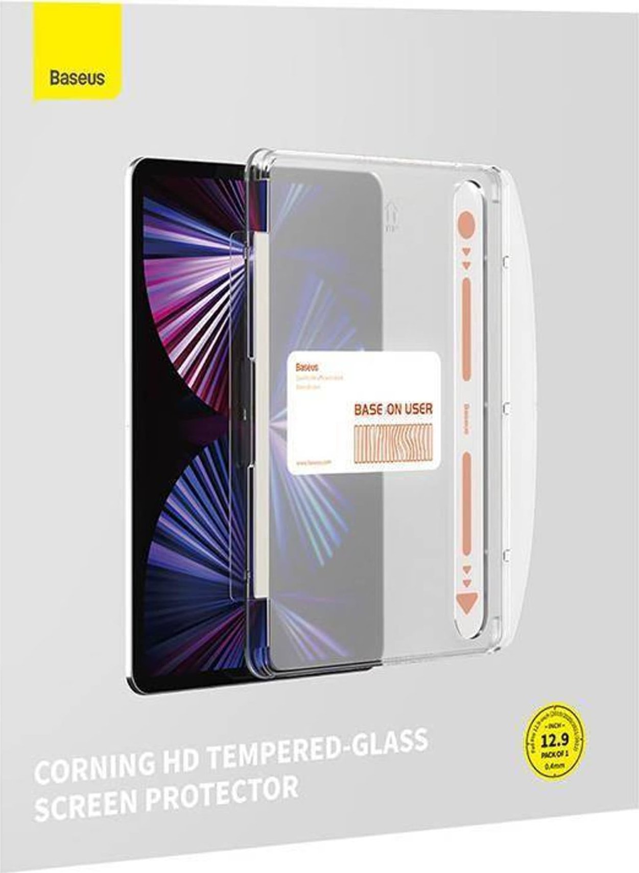 Xham mbrojtës Baseus Corning për iPad Pro 12.9", 0.4 mm, transparent