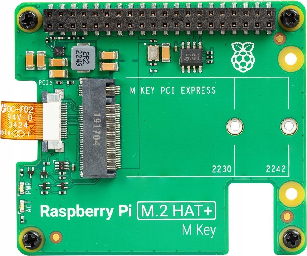 Pllakë zgjeruese Raspberry Pi SC1166 M.2 HAT Plus, PCIe NVMe Gen2 Gen3, për Raspberry Pi 5