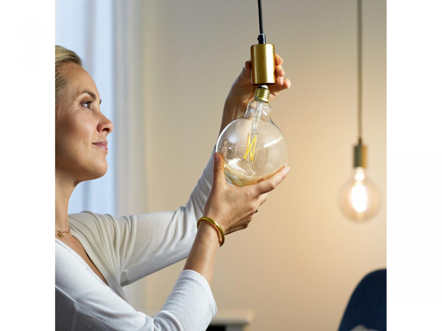 Llambë smart WiZ LED Filament G200 Globe, 6.5W, E27, e tejdukshme