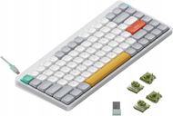 Бежична механичка тастатура Nuphy Air75 V2, ултра тенка, RGB осветлување, Ionic White Moss