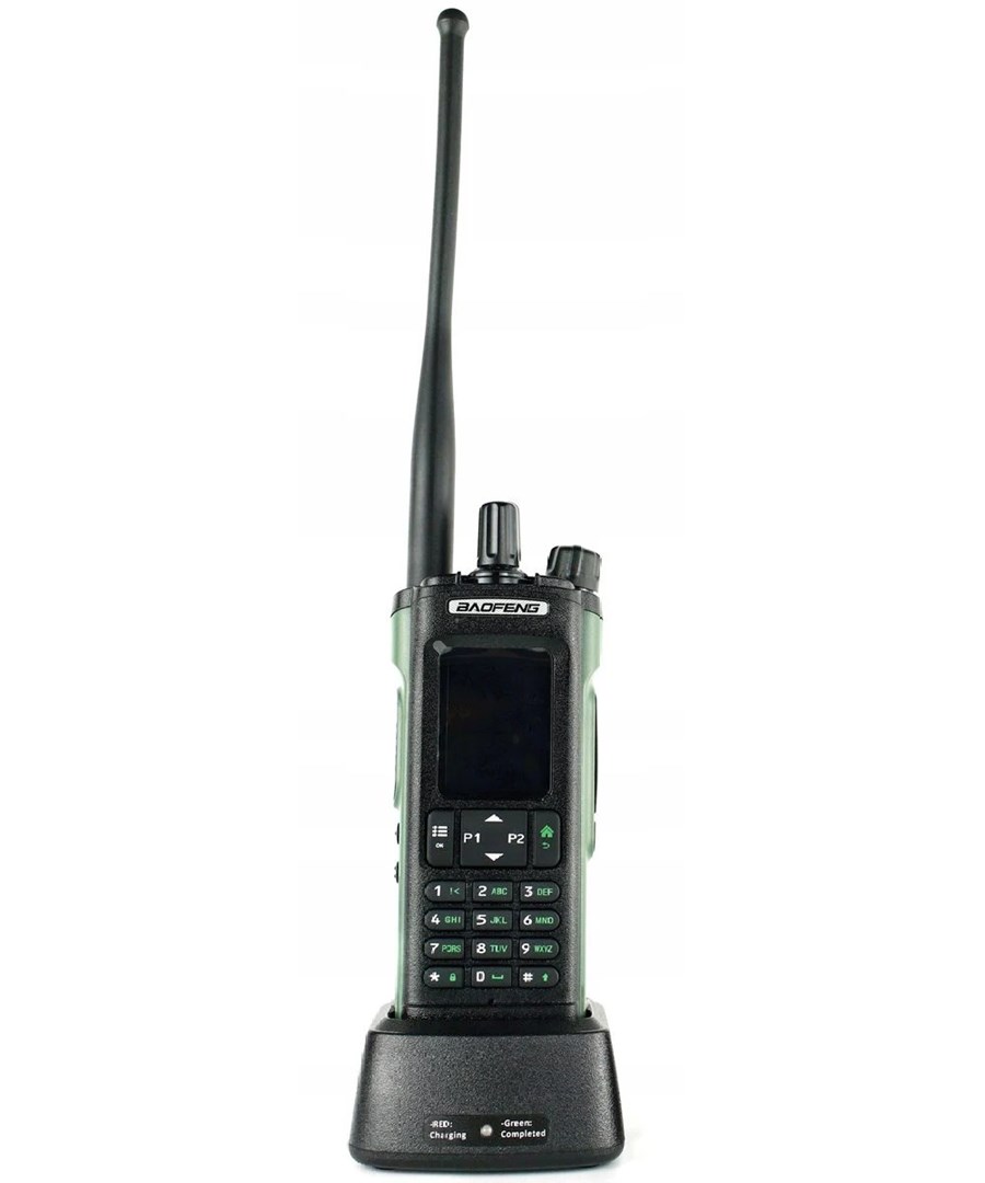 Radio dorake Baofeng DM-32E HTQ, DMR PMR, bandë aviacioni, USB Type C, e zezë