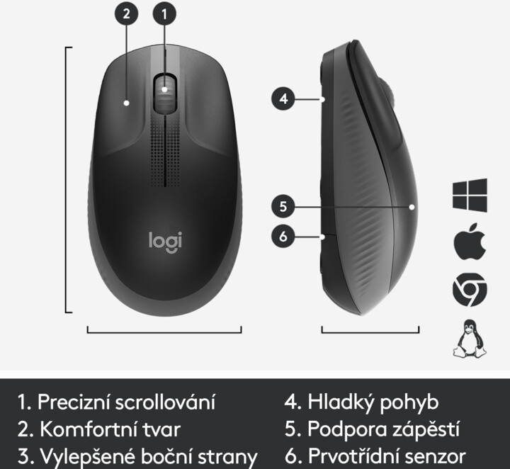 Logitech M190, Глушец црн