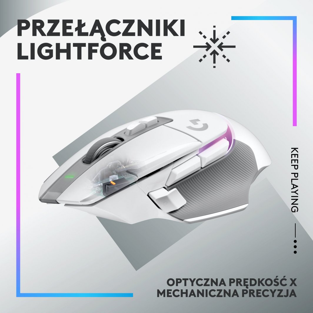 Maus Logitech G502 X Plus, i bardhë