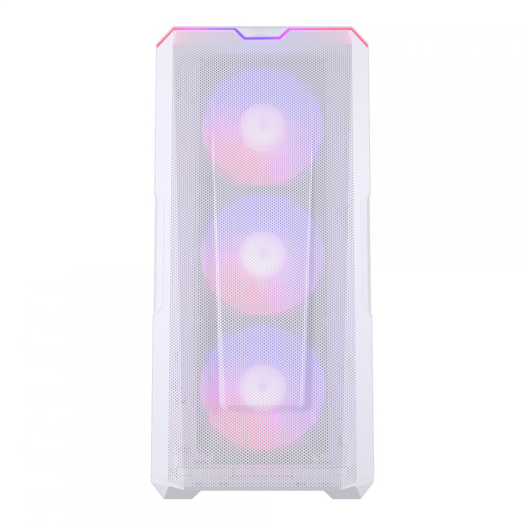 Kase PC Phanteks Eclipse G500A DRGB, xham i temperuar, 3 ventilatorë 140mm ARGB, e bardhë