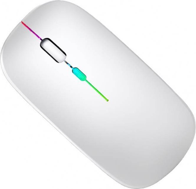 Maus wireless AK211B, RGB, Bluetooth 2.4GHz, i bardhë