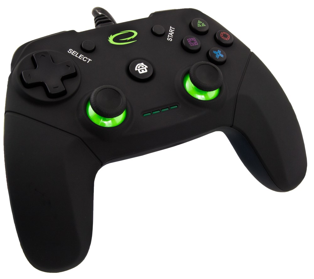 Gamepad Esperanza Vanquisher Pad EGG110K, me vibrim, për PS3 dhe PC, i zi