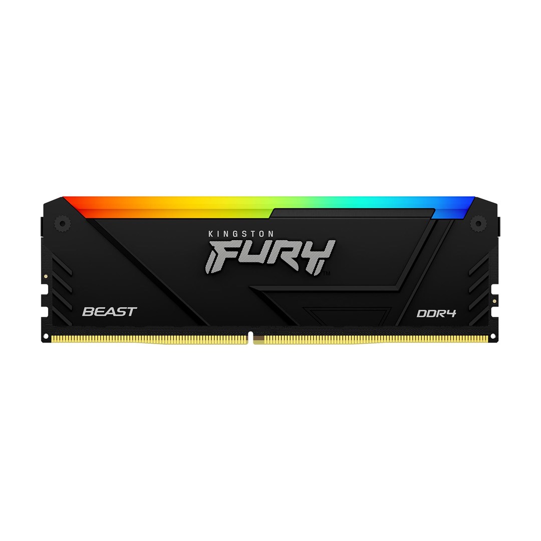Memorie RAM Kingston Fury Beast RGB, 16GB, DDR4, 3600MT/s, DIMM, e zezë
