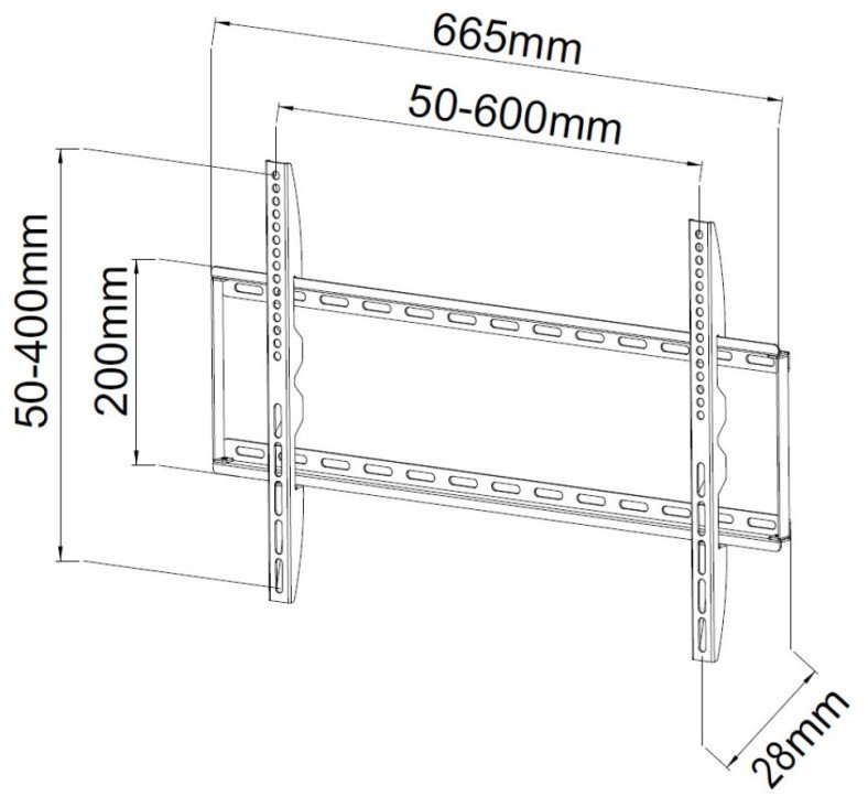 Mbajtëse TV Techly ICA-PLB-162L, deri 65", e zezë