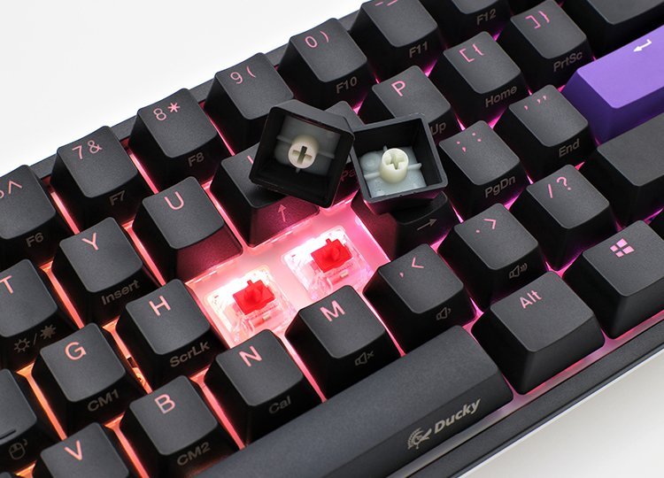 Tastierë gaming Ducky ONE 2 Pro Mini, mekanike Gateron Yellow, RGB LED, US layout, e zezë