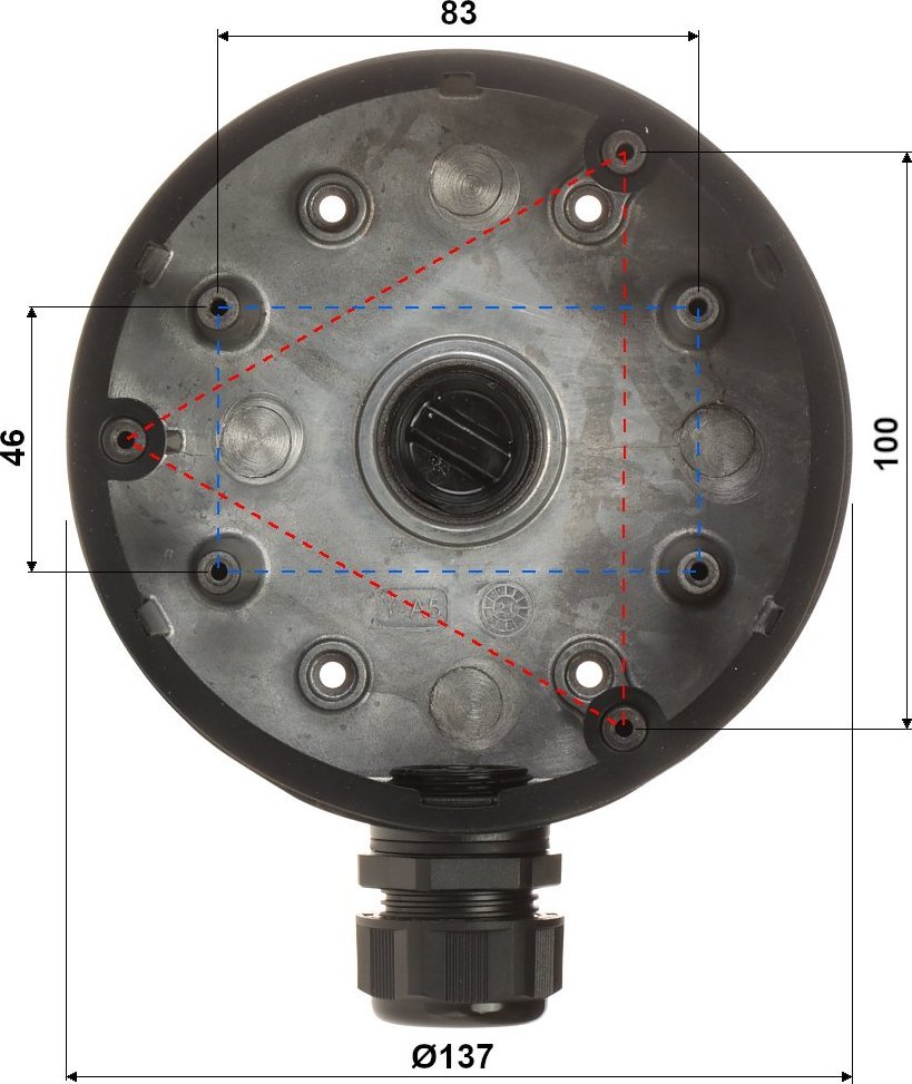 Mbajtëse tavani për kamera dome Hikvision DS-1280ZJ-DM21, aliazh alumini, e zezë 2