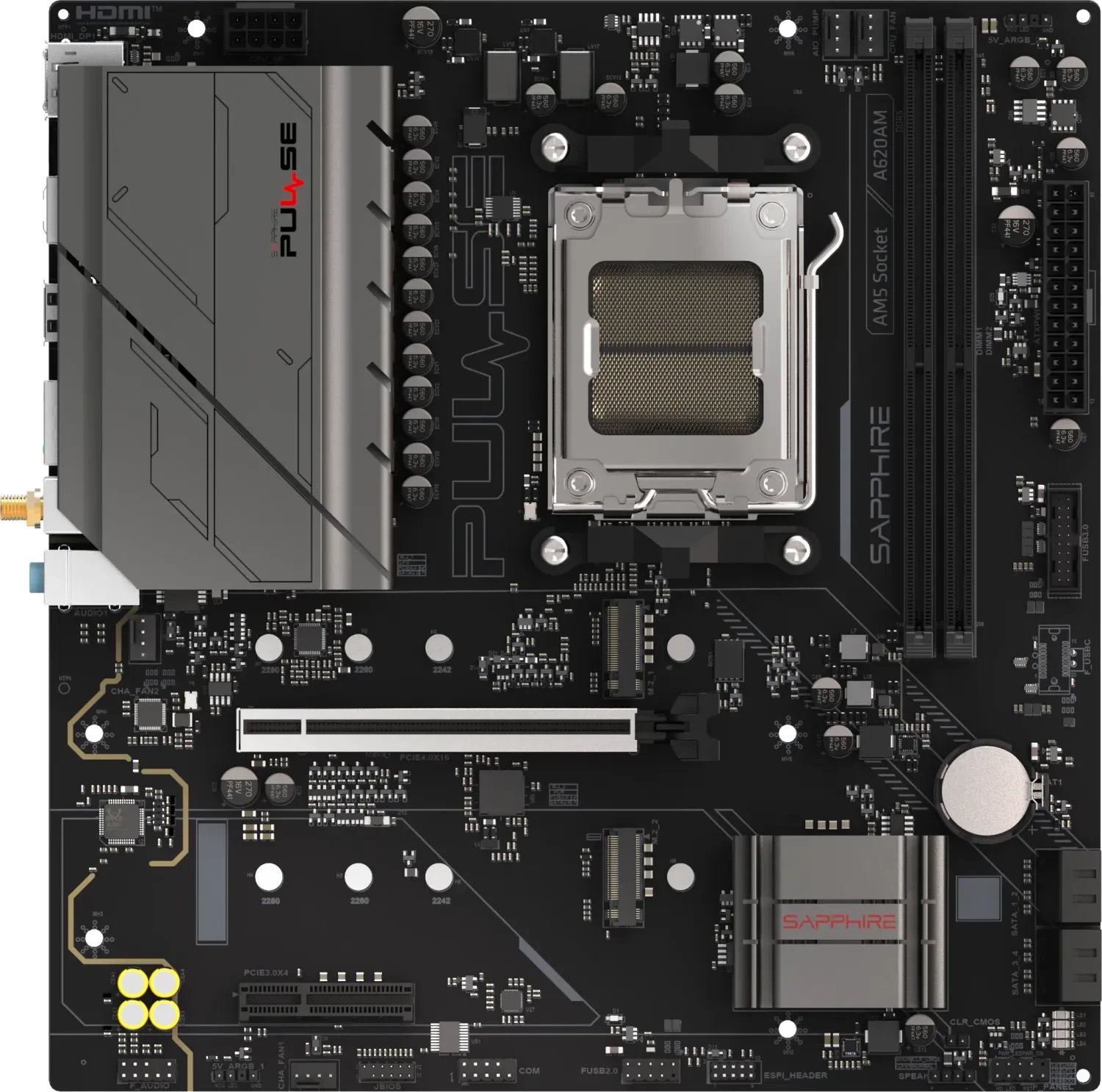 Pllakë amë Sapphire Pulse A620AM, Socket AM5, DDR5, Micro ATX