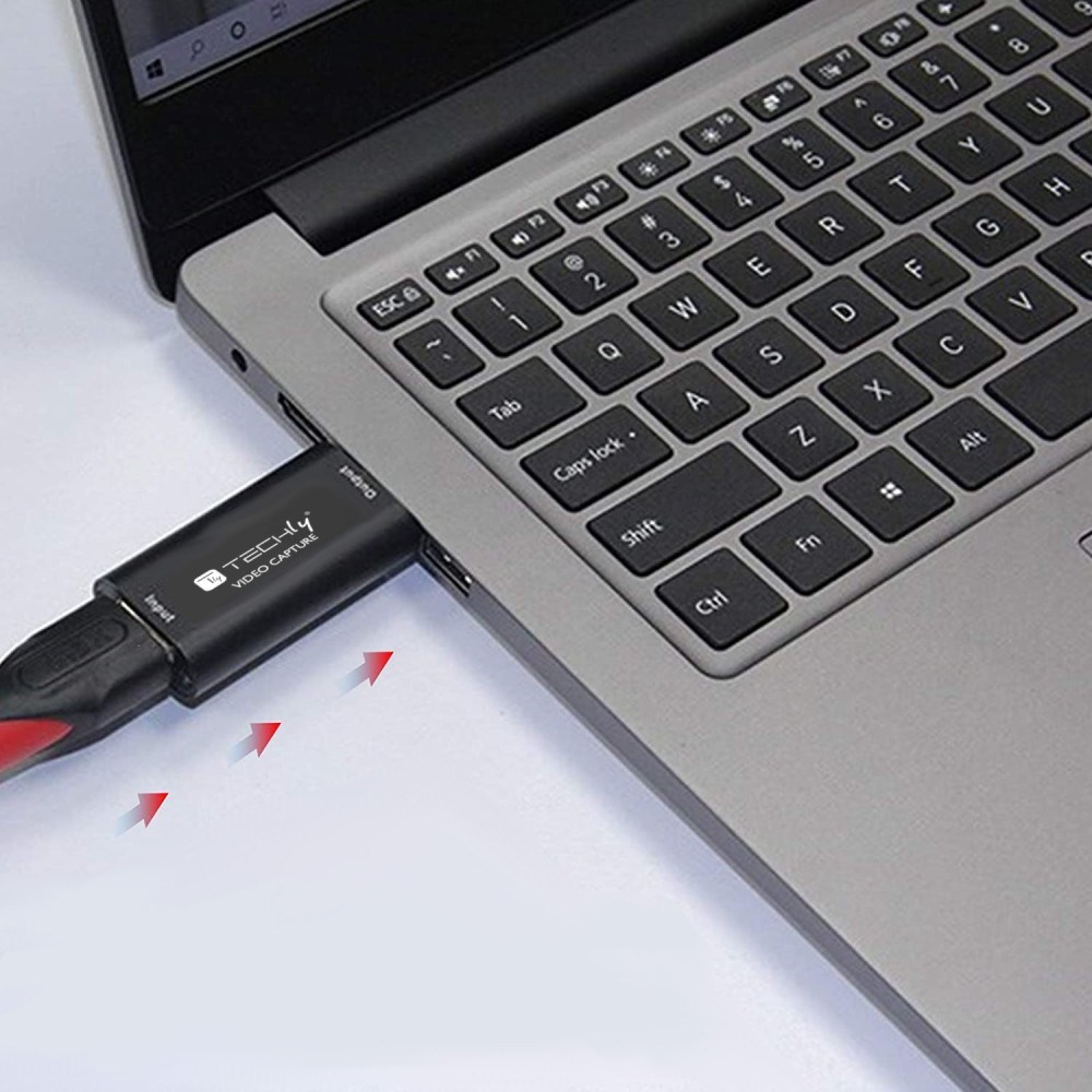Kartë video capture Techly I USB VIDEO 1080TY, USB në HDMI, hyrje 4K 60Hz, dalje 1080p, e zezë