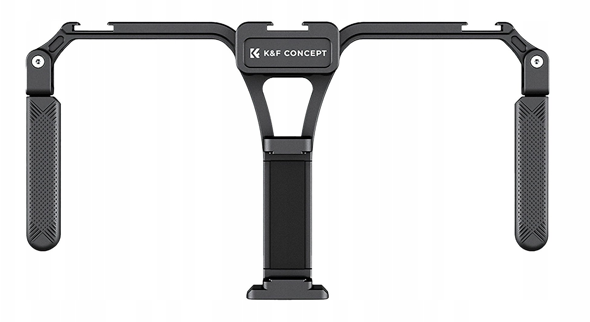 Rig video për smartphone K&amp;F Concept, stabilizues me dy doreza, alumini i palosshëm, i zi