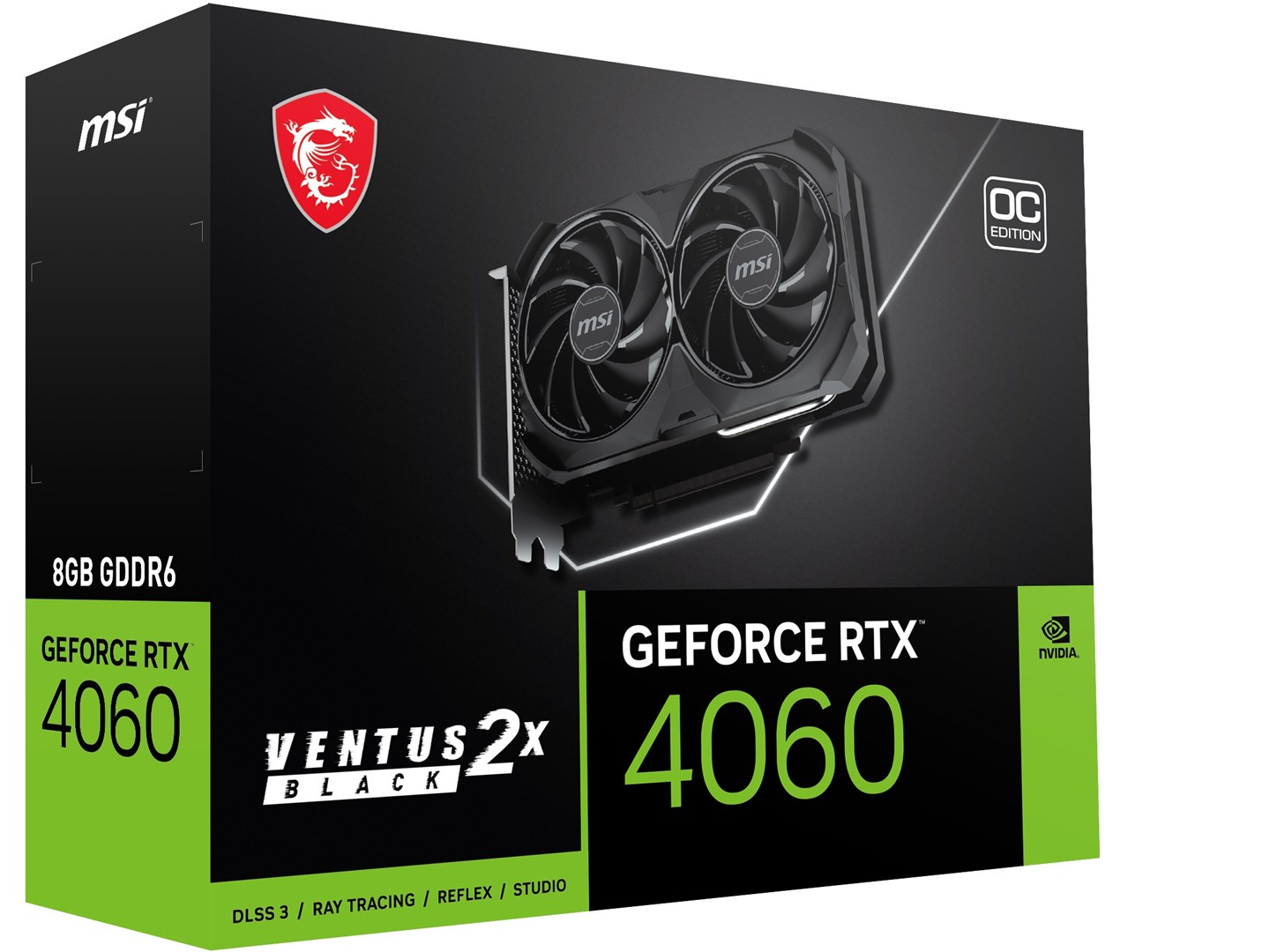 Kartelë grafike MSI GeForce RTX 4060 VENTUS 2X BLACK 8G OC NVIDIA, 8 GB GDDR6