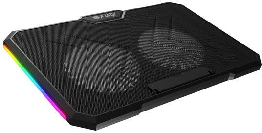 Ftohës laptopi Fury Gunbai G3, 17.3", 2 ventilatorë 120 mm, ndriçim RGB, i zi
