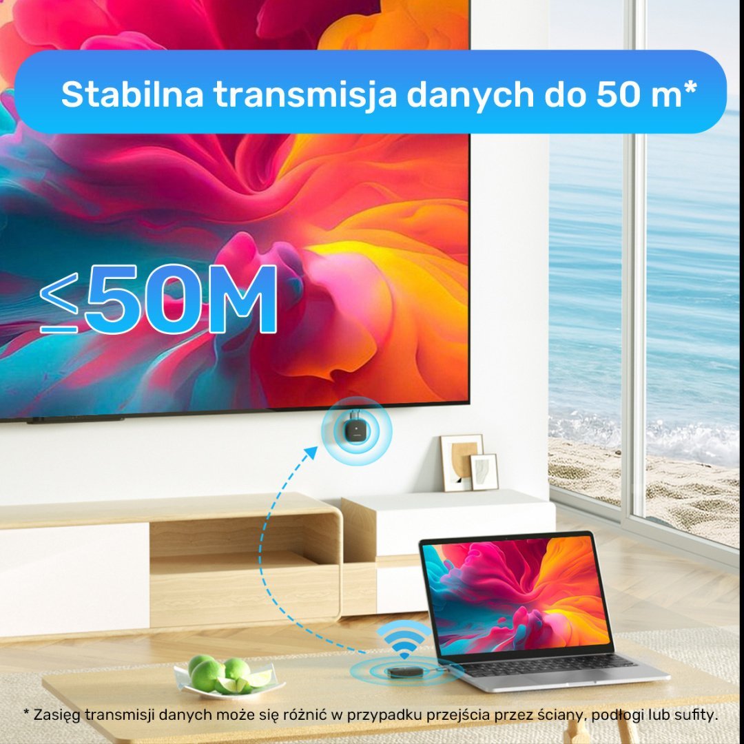 Transmetues HDMI pa tela Unitek V1184A01, deri 50 m, Full HD, i zi