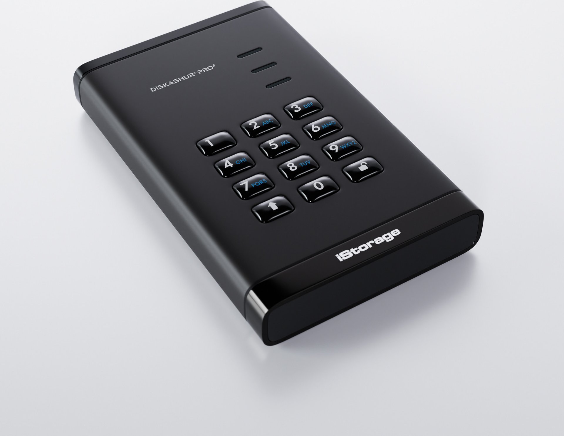 Надворешен хард диск iStorage DiskAshur PRO, 1TB, хардверска енкрипција AES 256 bit, безбедносен PIN