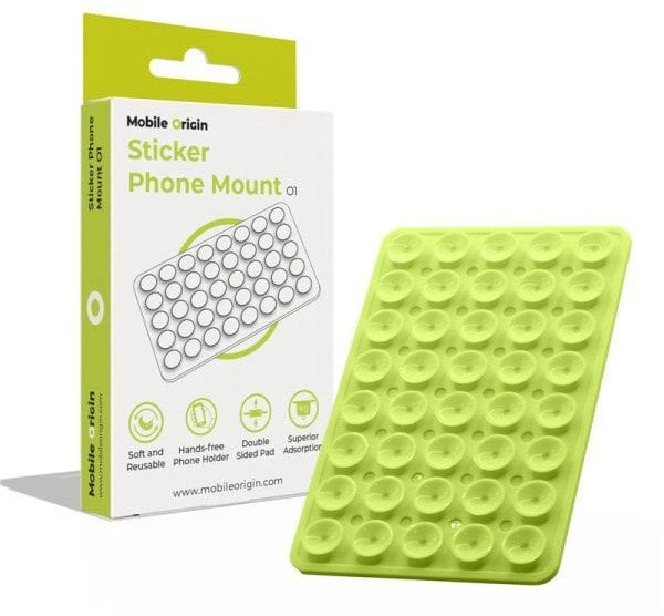 Mbajtës telefoni Mobile Origin O1, ngjitës me vakum, universal, jeshil